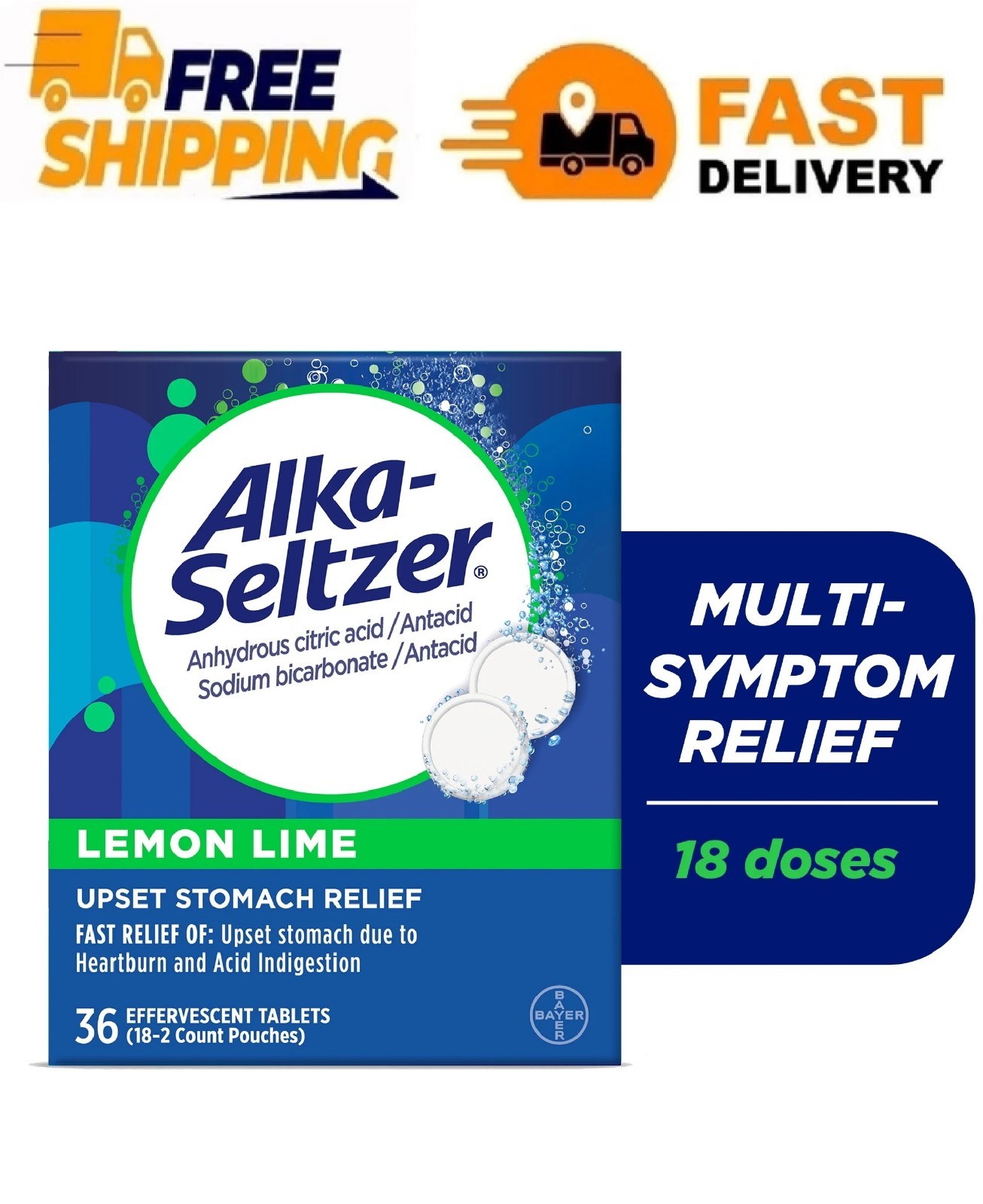 Heartburn Relief Lemon Lime, 36 Count