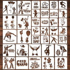 Street Spray Painting Stencils - 36 Pcs Graffiti Street Art Stencils for Paintin