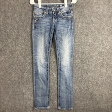 Miss Me Jeans Womens Size 25 Straight JE5377T2L Flap Pockets