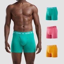 3 Pack Mens Boxers Briefs Cotton Soft Breathable Underwear with Pouch