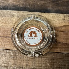 Original Brown Derby Wilshire Restaurant Glass Ashtray Hollywood Beverly Hills
