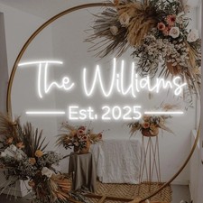 Custom Wedding Neon Sign Personalized Wedding Family Name Sign, Gift Wall Decor