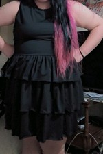 Short Black Dress With Ruffles Sleeveless Plus Size 4XL