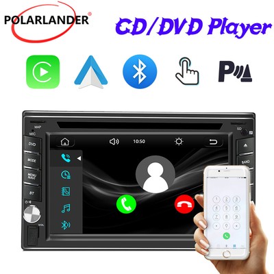 2 Din Car Radio Touch Screen 6.2'' CD/DVD Player Wireless Carplay Bluetooth MP5