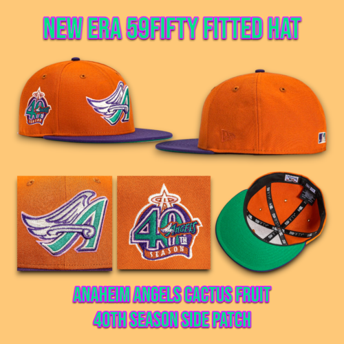 New Era Anaheim Angels Cactus Fruit 59FIFTY Fitted Hat 40th Season Patch 7 1/4