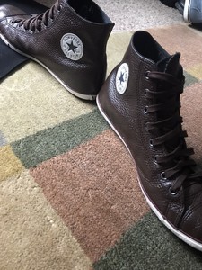 converse all star slim sole high tops brown leather men size 13 purcell varvatos | eBay