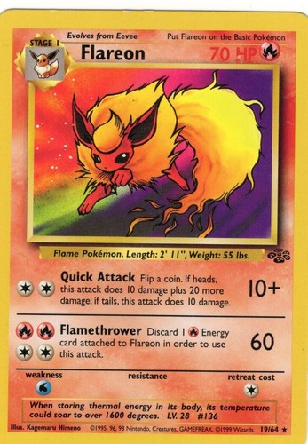 Vintage Pokmon Flareon 1995, 96, 98 19/64 Pokemon | eBay Vintage Pokmon Flareon 1995, 96, 98 19/64 Pokemon | eBay