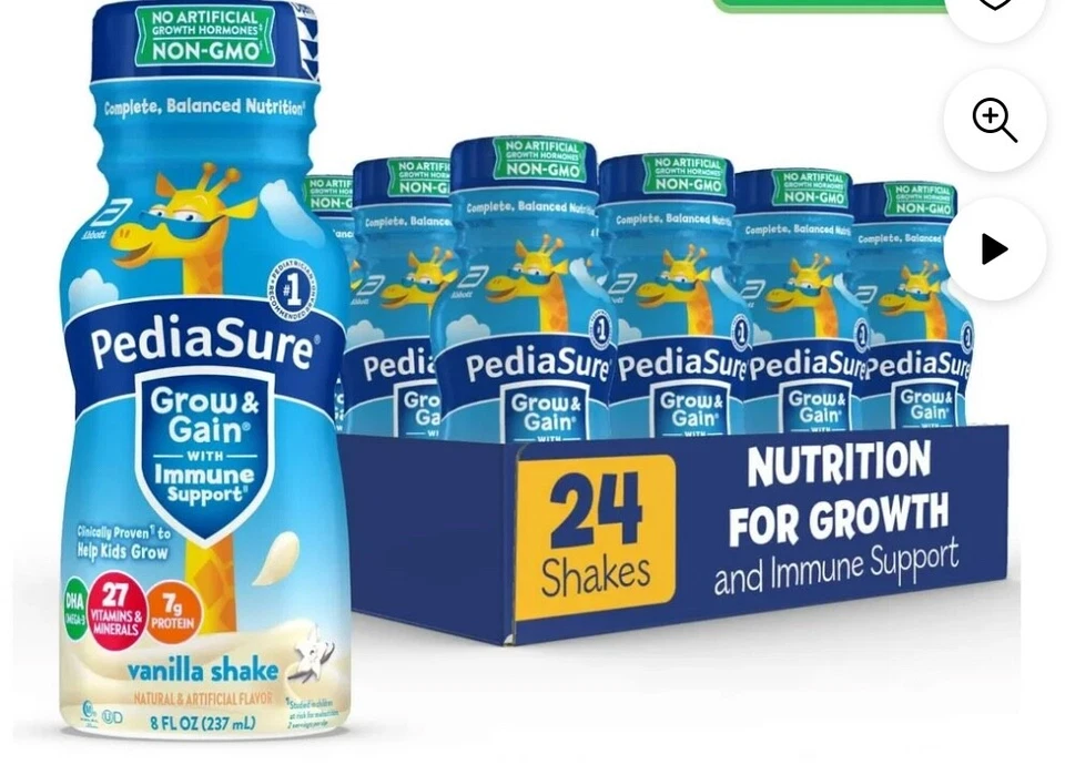 Batido nutricional PediaSure Grow and Gain vainilla (8 fl. oz., 24 pk.) Exp mayo/2025 Foto 2 de 4
