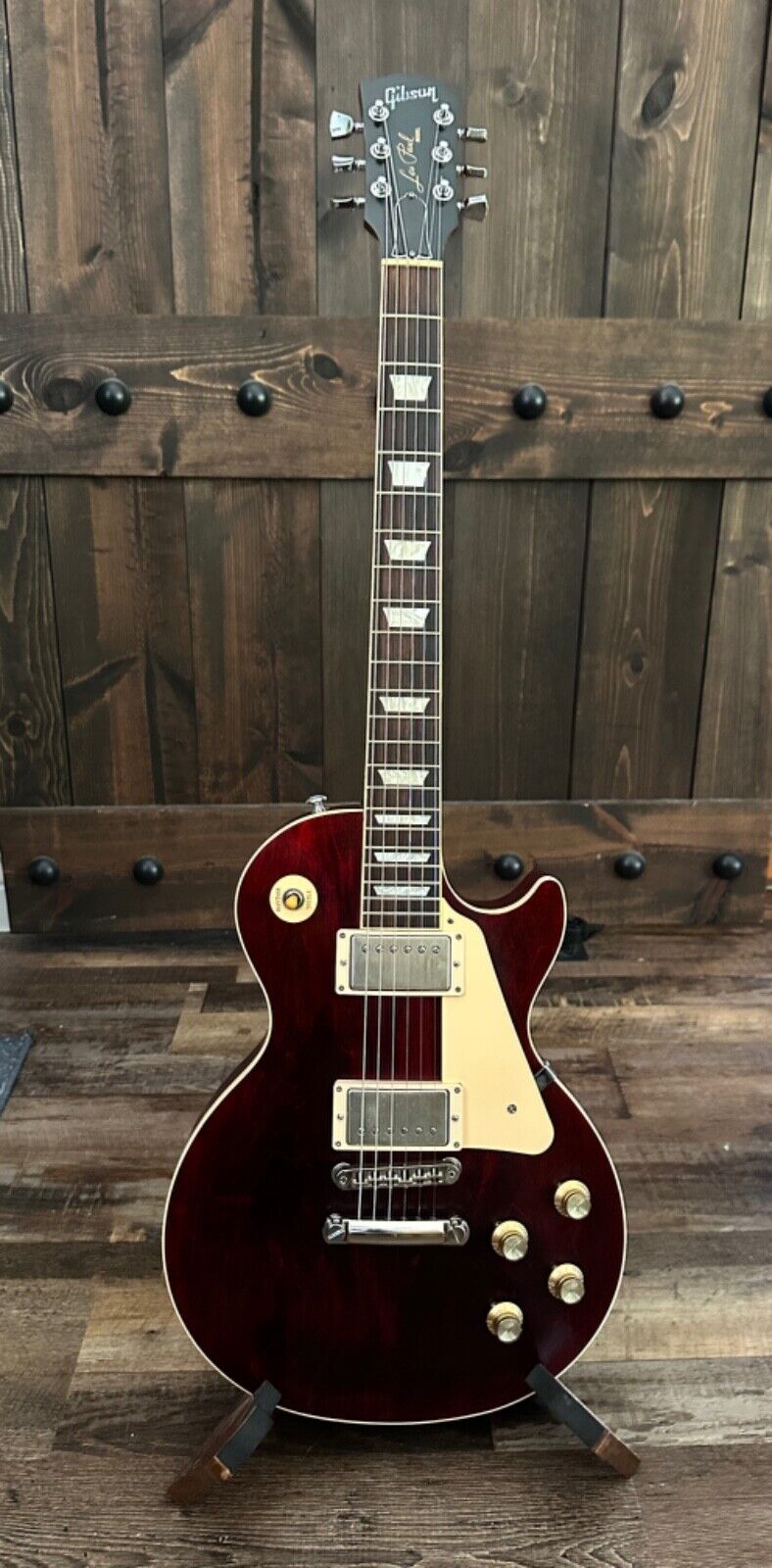 Upgraded Gibson Les Paul Trad Pro V Satin Electric Guitar Satin Wine Red MINT!