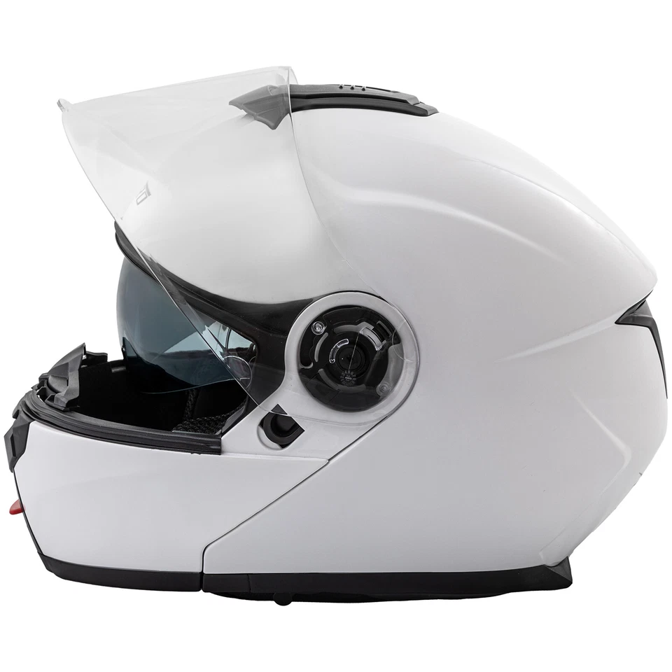 Casco Modular Touring Sport Homologado Moto Pantalla Parasol Blanco - Imagen 3 de 4