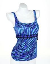 Profile by Gottex 128216 blue colbalt tankini top swimwear sz. 10