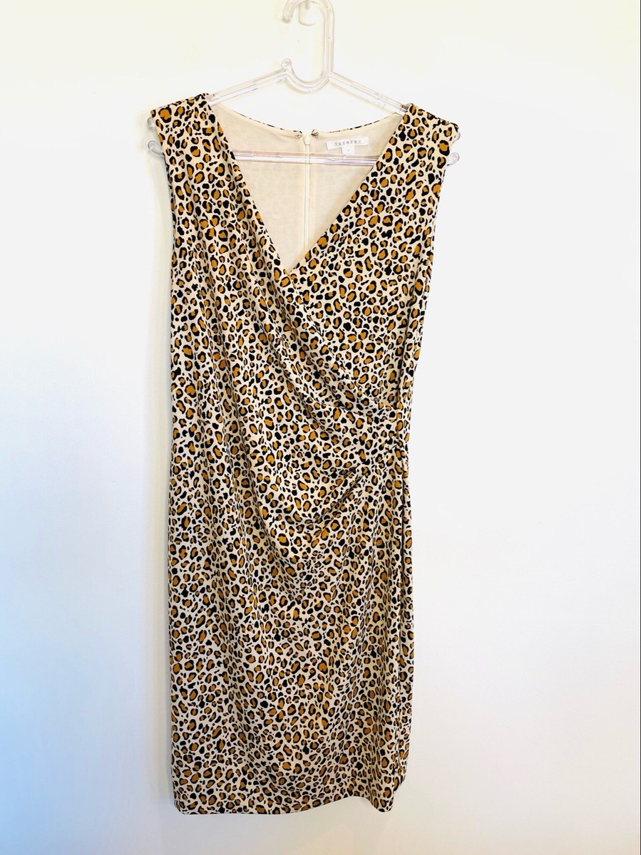 Trenery Size S Leopard Print Wrap Dress Australian Designer