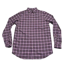 Daniel Cremieux Shirt Mens LT Plaid Pink Blue Button Up Classics Long Sleeve