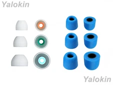 12pcs (WHB-BLMF) Hybrid & Memory Foam Eartips for Sony True Wireless Earphones