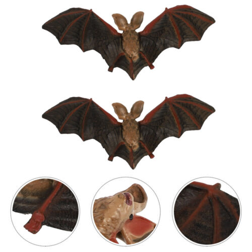  2 Pcs Animal Model Pvc Child Flying Bats Halloween Toys Funny Playthings - Picture 1 of 23