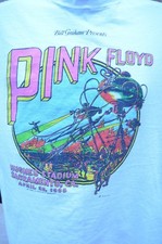 VTG 80's PINK FLOYD 1982 SACRAMENTO CA STAFF CREW T SHIRT LARGE ROCK TOUR BGP