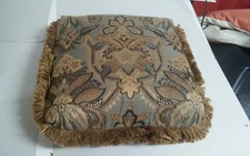 16x16 Baroque Look Throw Accent Sofa Pillow Fringe