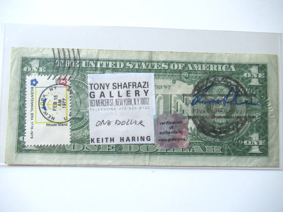 A. WARHOL/K. HARING/J.M. BASQUIAT: 1 Dollar 3x ORIGINAL SIGNIERT, AMTL. ST. 1977 - Bild 3 von 4