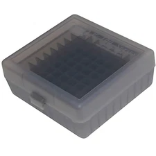 MTM Case-Gard RS-100-41 Flip-Top 100 Round 223 Rem 6x47 Ammo Box Clear Smoke