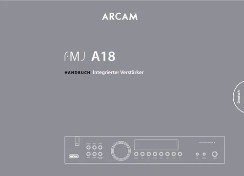 Arcam A18 - Integrated Stereo Amplifier - Operating Instructions - USER MANUAL