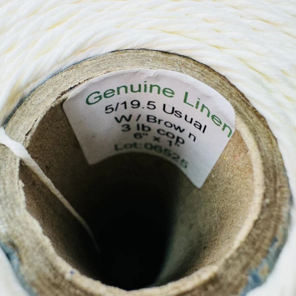 Genuine Linen 5/19.5 Usual, 3lbs Cop, 5 Ply Twine Thread W/ Brown 6"x1" - Image 3 of 3
