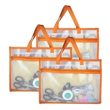 3 Pcs Portable Project Bags for Quilting Knitting, Stitching and Embroidery P...