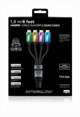 Afterglow HDMI Kabel 1,8m 4 Stk in grün, gelb, lila und blau Neu & OVP