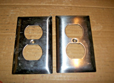 Lot Of 2 Stainless Steel Silver Color Metal Switch Plate/Outlet Cover