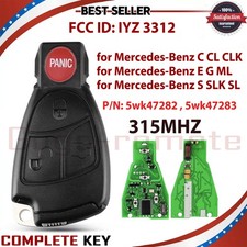For Mercedes Benz Keyless Remote Fob 4b Uncut Key Blade - Iyz 3312 5wk47282 For Mercedes Benz Keyless Remote Fob 4b Uncut Key Blade - Iyz 3312 5wk47282