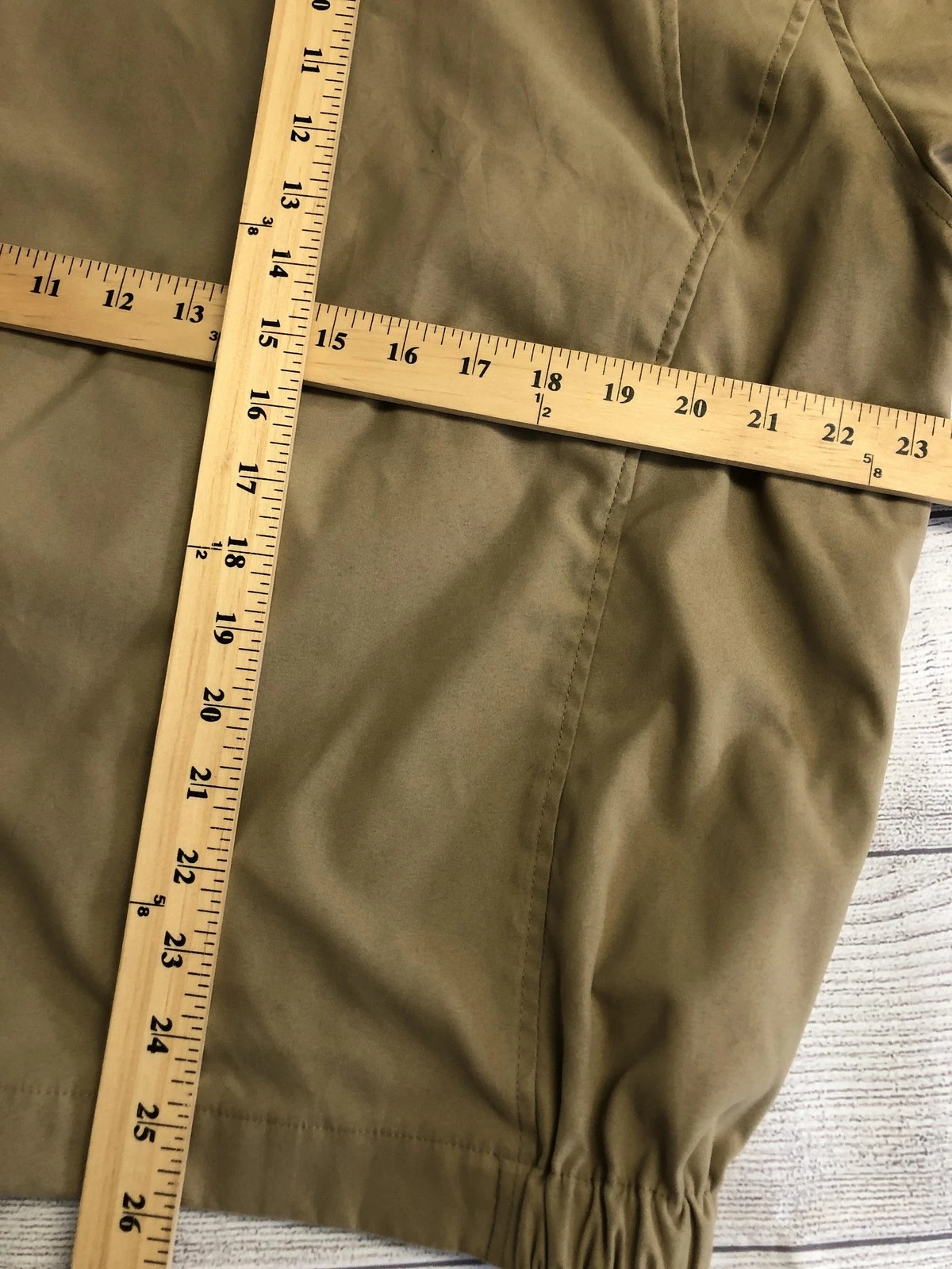 Nautica Jacket Mens Medium Khaki Bomber Zip Front Plaid Lined Logo image 11