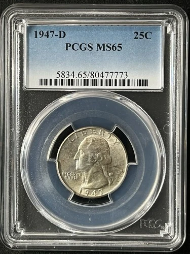 1947-D  25C Washington Quarter Dollar PCGS MS65  80477773