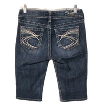 Silver Suki Denim Jean Bermuda Shorts Women's Sz 27 Blue 28x14