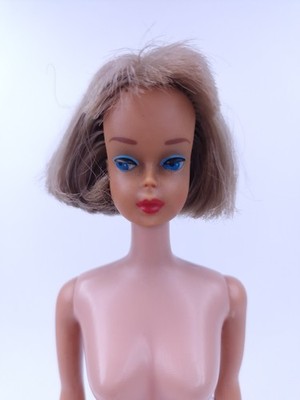 American Girl Barbie Doll Light Brown 1960s Bright Lips Mattel Bendable Legs VTG