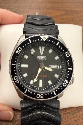Vintage Seiko Scuba Diver's 200m 7S26-0029 Black Dial Automatic Watch 42mm
