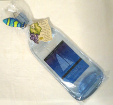 New Sealed Flattened Glass White Wine Bottle Cheese Board & Spreader