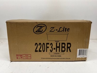 Z-Lite Arlington 14 in. 3-Light Heritage Brass Flush Mount with Glass Shade