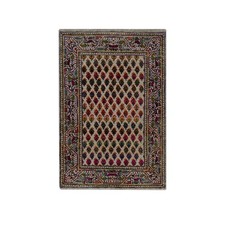 2'x3' Colorful Repetitive Boteh Design Wool and Silk Hand Knotted Mat Rug 92617