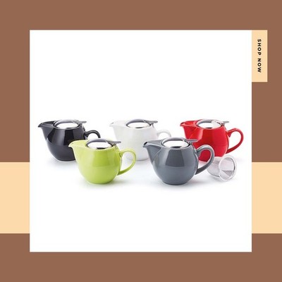 Zaara 18 Unzen/0,5 Liter Keramik Teekanne mit ''Flip Top'' Deckel und Teeei