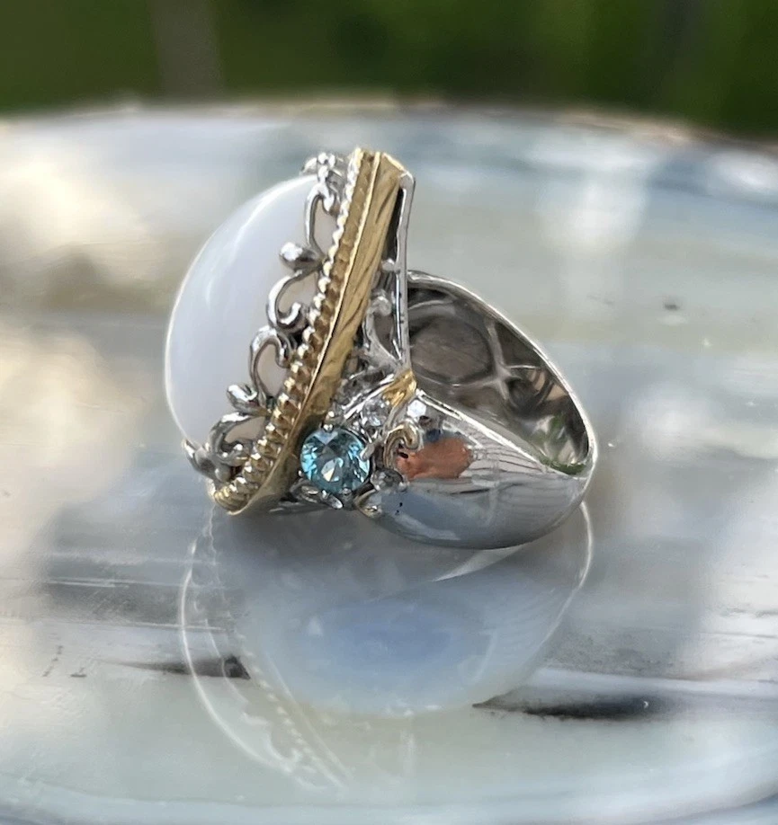 MICHAEL VALITUTTI Two Tone  Sterling Ring Sz 6 - Image 2 of 4