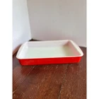 Vintage Pyrex 232 Red 2 Quart Rectangular Baking Dish Milk Glass Casserole Pan