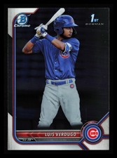 Luis Verdugo 2022 1st Bowman Chrome Prospect ROOKIE #BCP-147 Chicago Cubs