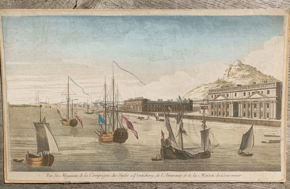 VUE D'OPTIQUE MAGASINS DE LA COMPAGNIE DES INDES PONDICHERY AMIRAUTÉ MARINE - Photo 1/4