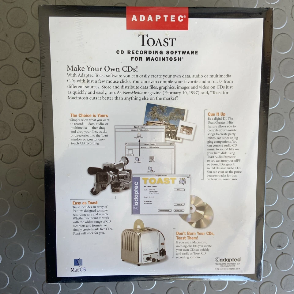 BRAND NEW! SEALED in Box! Adaptec Toast for Macintosh - Vintage 1997 - Image 2 of 4