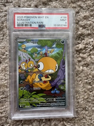 2025 Pokemon White Flare Scraggy IR 138/086 PSA 9 Mint English Illustration Rare