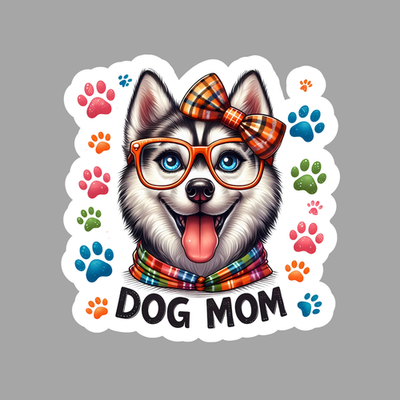#ad Husky magnet fridge sticker style locker Dog Mom Cute Glasses Bow Colorful Paw $4.49