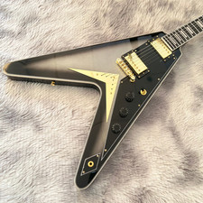 Electric Flying V Guitar Rosewood Fretboard Humbucker Pickup Round Steelless Fre