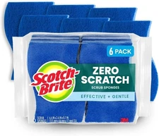 ELITRA Antimicrobial Non-Scratch Scrubber Cleaning Sponge, Pack of 6 - Blue