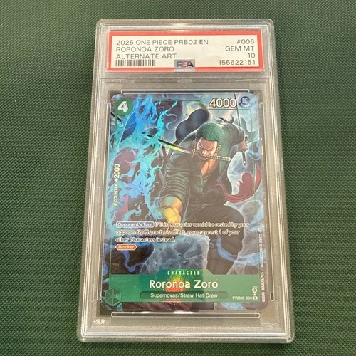 Roronoa Zoro Alternate Alt Art One Piece PRB02-006 PSA 10
