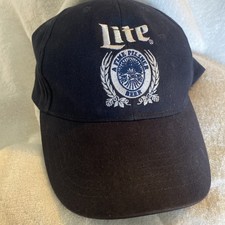 Acme Miller Lite Beer Baseball cap hat A Fine Pilsner Navy Blue Adjustable