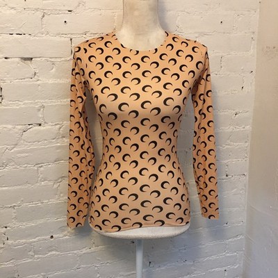 Marine Serre moon jersey second skin top in tan size m